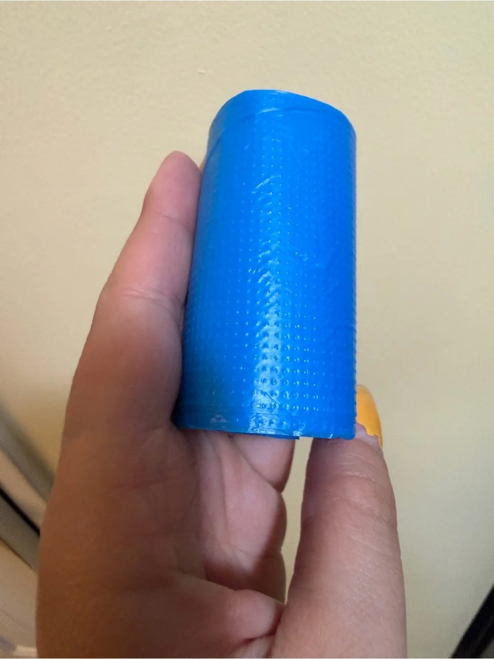 Blue baby powder scented dog poop bags - brand new roll